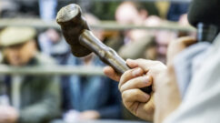 An auctioneers gavel (hammer) at Frome Lifestock Market