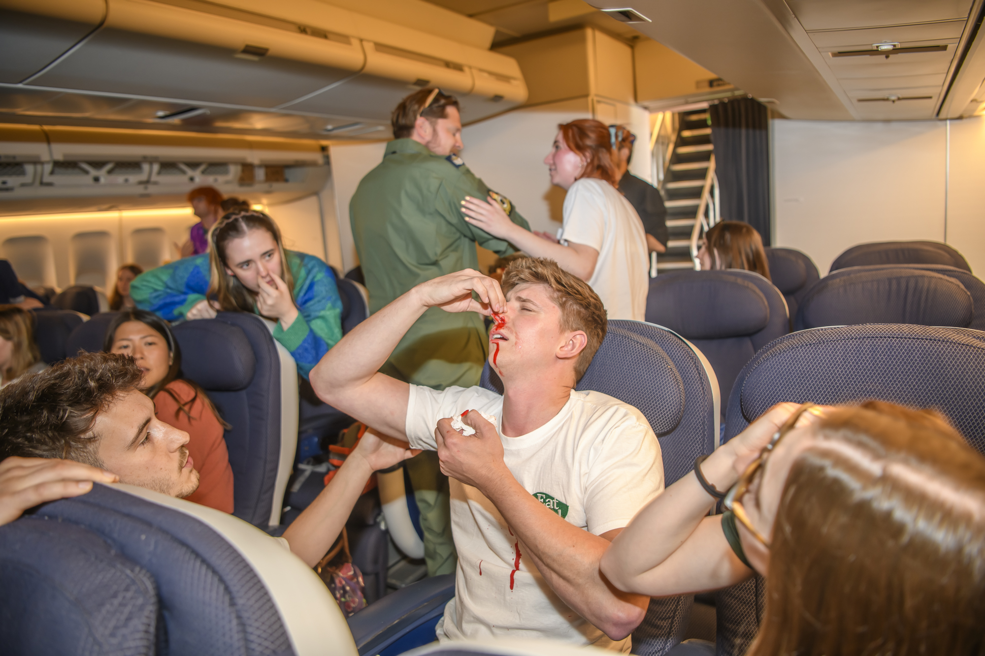 Simulation of medical emergency on board a plane