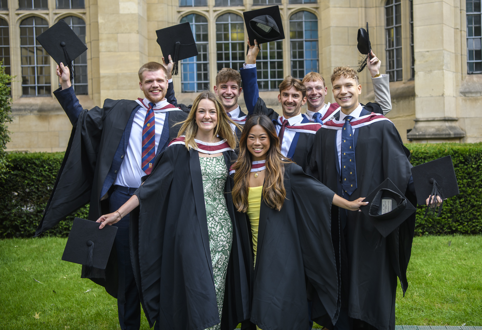 Medical students gathering before graduation